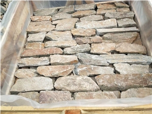 China Gold Slate Wall Stone Cladding Bricks