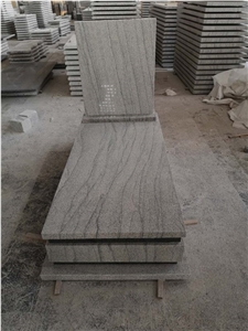 China New Viscount White Grey Granite Tombstone