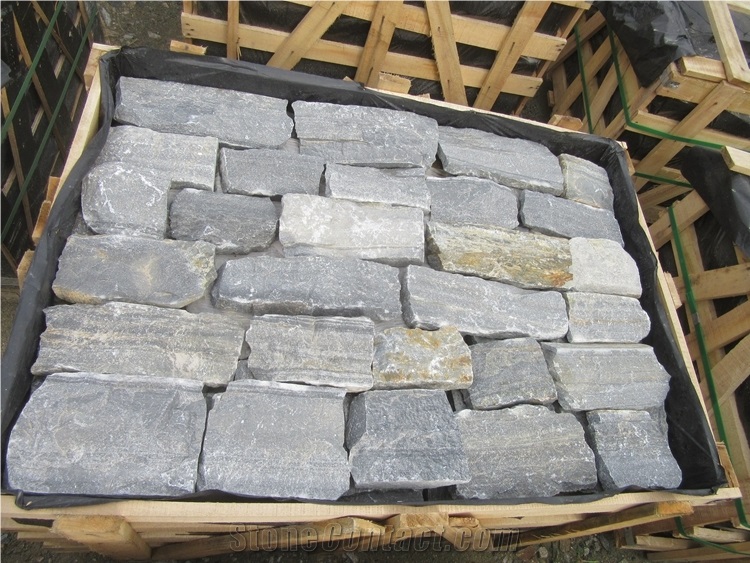 Crazy Size Blue Quartzite Wall Cladding Stone