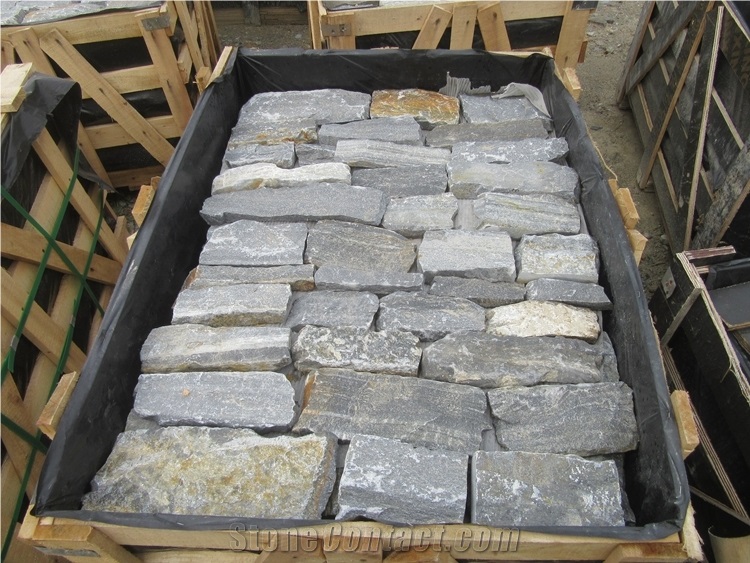 Crazy Size Blue Quartzite Wall Cladding Stone