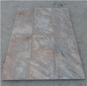 Flamed Yellow Rust Slate Stone Flooring Tiles