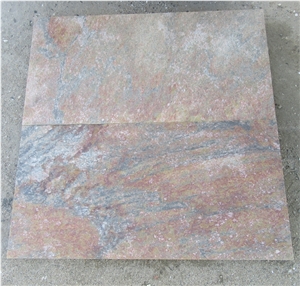 Flamed Yellow Rust Slate Stone Flooring Tiles
