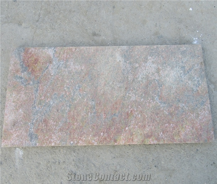 Flamed Yellow Rust Slate Stone Flooring Tiles