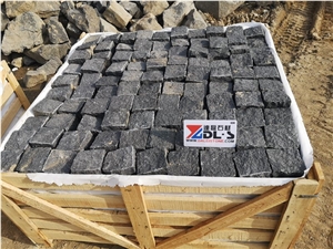 G684 Black Basalt Natural Cobble Stone Pavers Setts