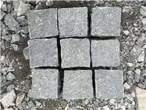 G684 Black Basalt Natural Cobble Stone Pavers Setts