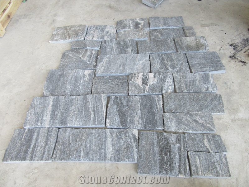 Grey Quartize Castle Loose Stone Panels Corner