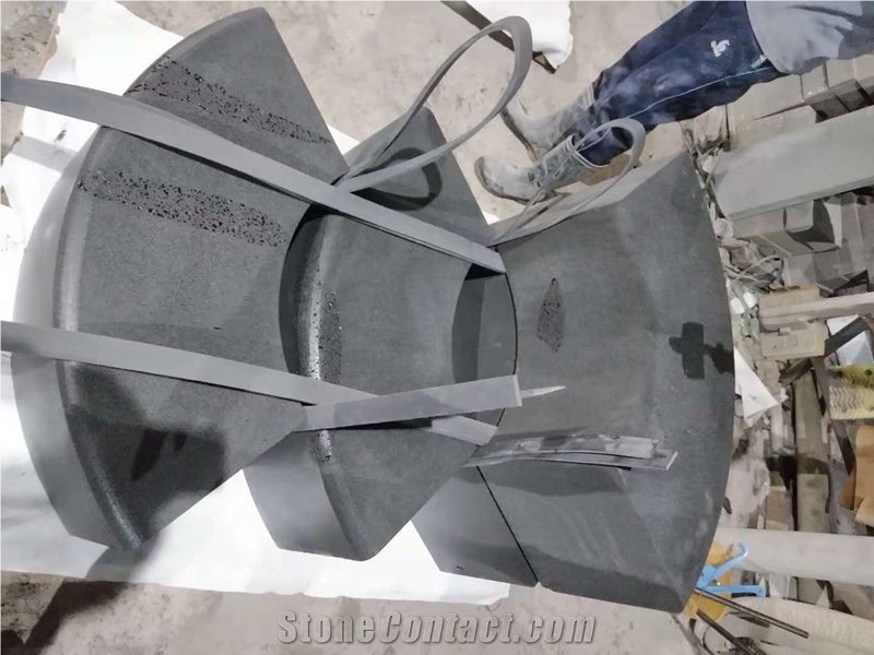 Hainan Black Basalt Bluestone Road Side Kerbstone