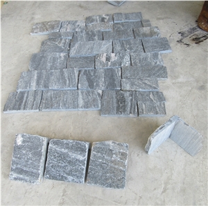 Han Grey Brick Stacked Stone Wall Decor