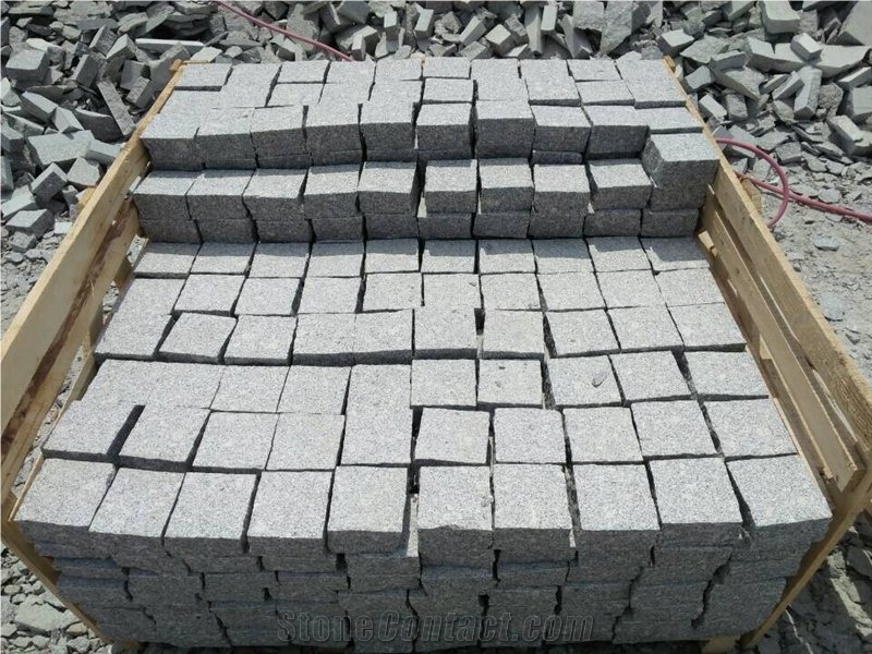 Natural Split G375 Grey Granite Cobblestone Paver
