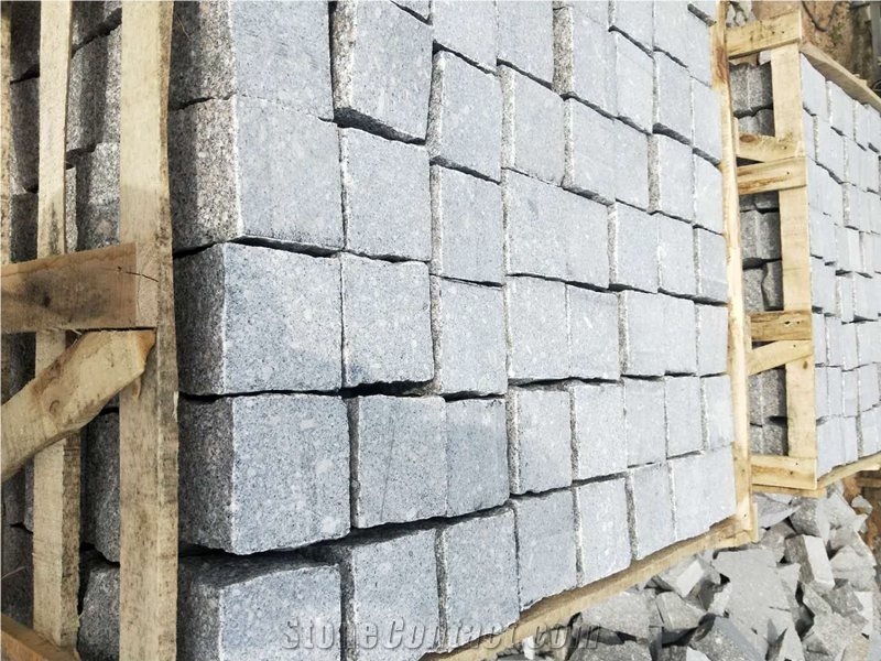 Natural Split G375 Grey Granite Cobblestone Paver