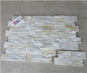White Quartzite Split Stacked Stone Veneer for Wall