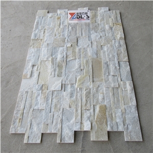 White Quartzite Split Stacked Stone Veneer for Wall