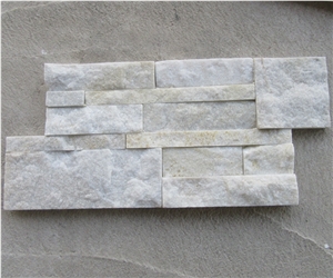 White Quartzite Split Stacked Stone Veneer for Wall