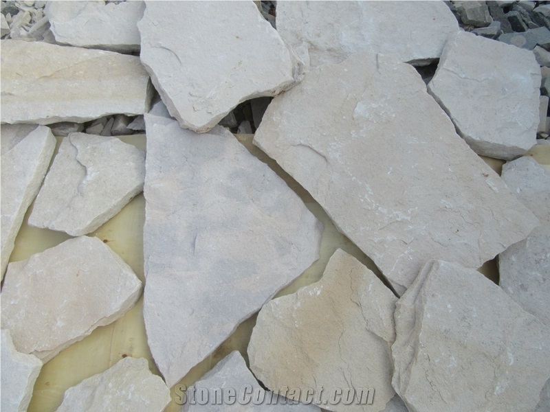White Sandstone Loose Stone Wall Panel and Corner