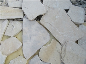 White Sandstone Loose Stone Wall Panel and Corner
