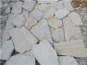 White Sandstone Loose Stone Wall Panel and Corner