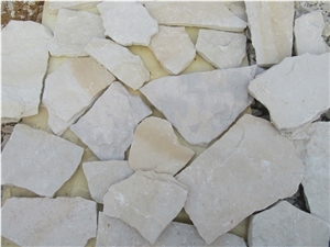 White Sandstone Loose Stone Wall Panel and Corner