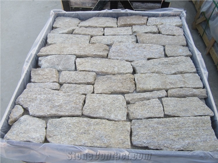 Yellow Quartzite Wall Fieldstone and Corner Stone
