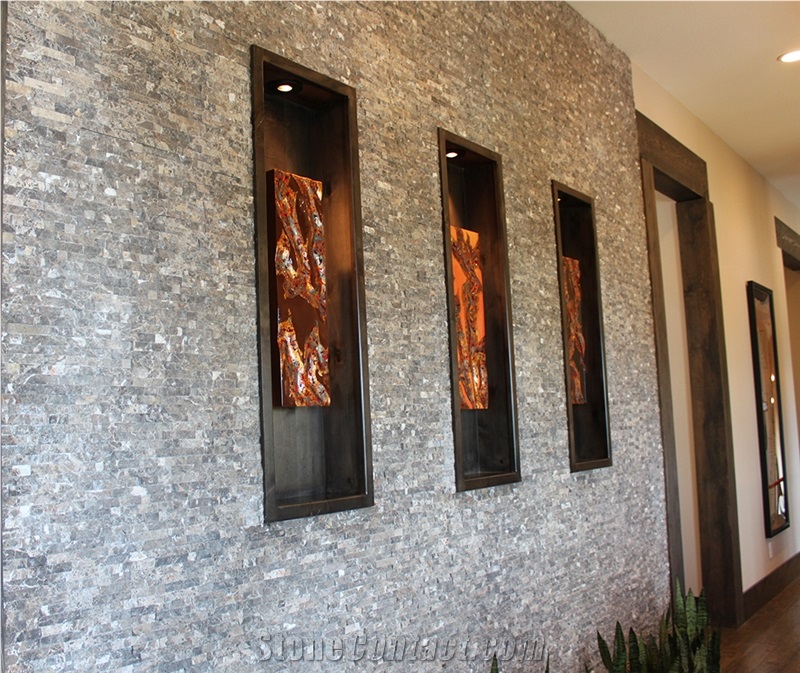 Alinda Grey Marble Sparkly Split Face Mosaics