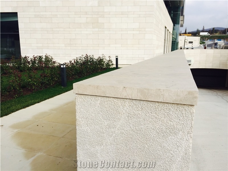 Almond Cream Limestone Sandblasted Tiles Turkey