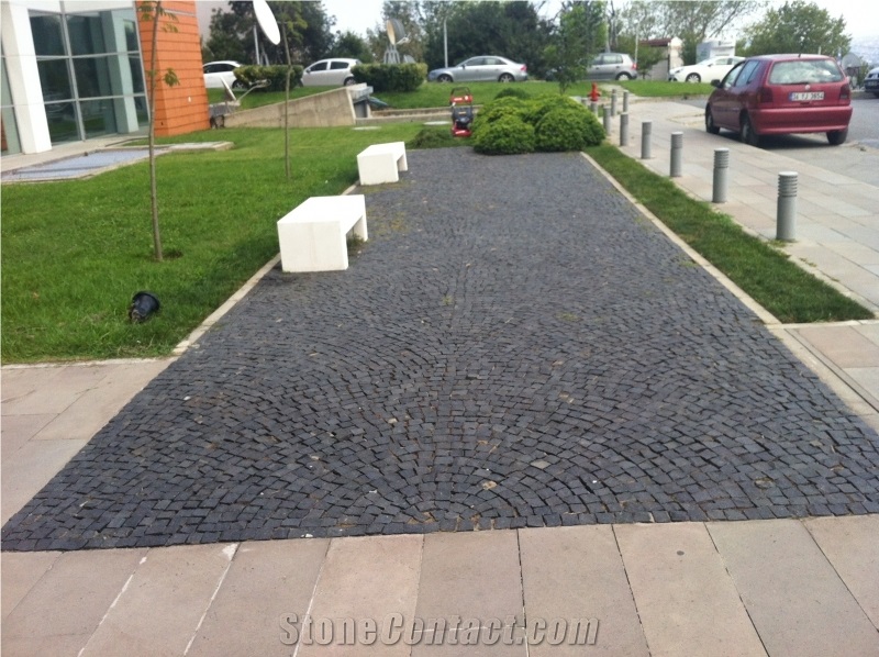 Black Basalt Cube Stone, Turkey Volcanic Pavement