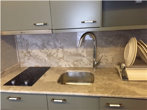 Cathedral Light Grey Polished Limestone Tiles