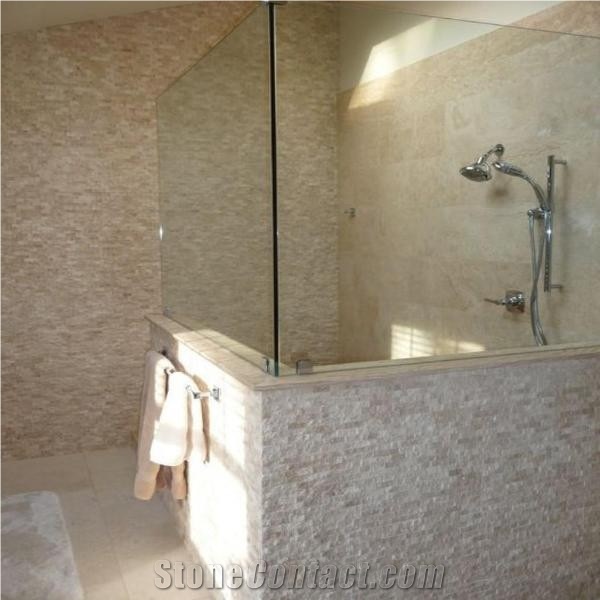Ibiza Light Travertine Split Face Mosaic