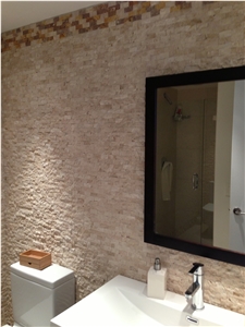 Ibiza Light Travertine Split Face Mosaic
