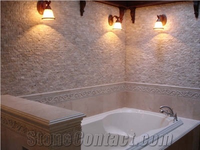 Ibiza White Marble Sparkly Split Face Mosaic