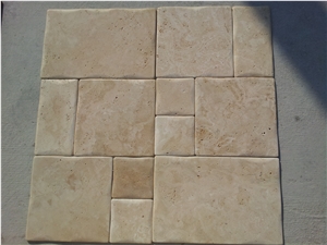 Light Medium Travertine Pillowed Edge Pattern