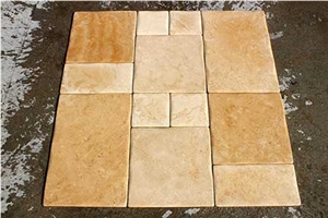 Light Medium Travertine Pillowed Edge Pattern