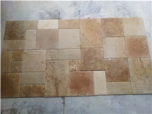 Light Medium Travertine Pillowed Edge Pattern