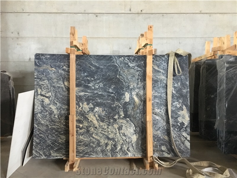 Nero Picasso Marble Slab, Golden Night Marble Slab