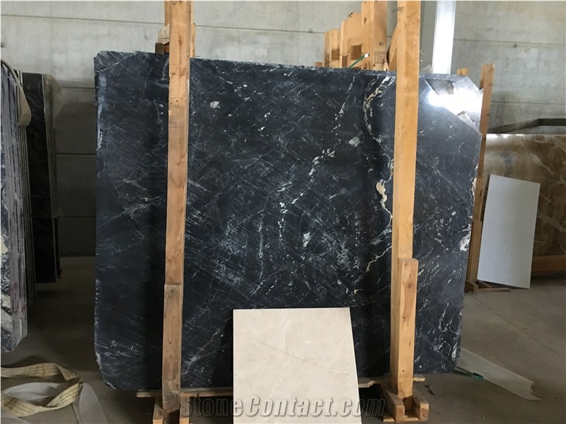 Nero Picasso Marble Slab, Golden Night Marble Slab