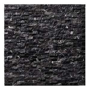 Selinus Black Marble Split Face Mosaic