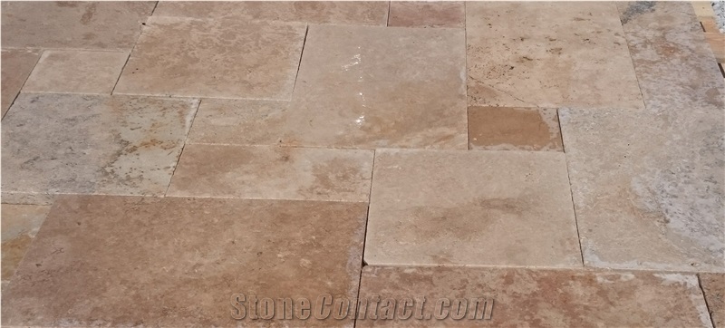 Tuscany Copper Blend Travertine 3cm Tumbled Pattern