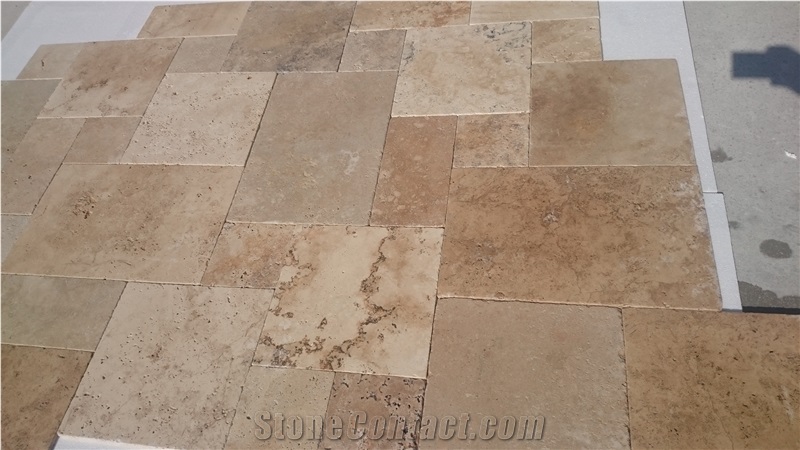 Tuscany Copper Blend Travertine 3cm Tumbled Pattern