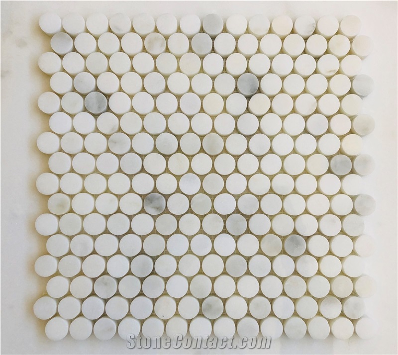 Calacatta Marble Penny Mosaic