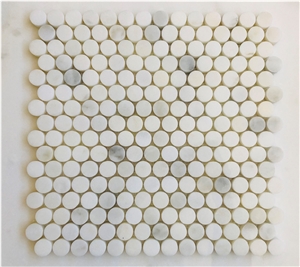 Calacatta Marble Penny Mosaic Calacatta Marble Penny Mosaic