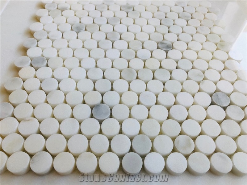 Calacatta Marble Penny Mosaic