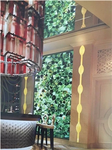 Backlit Green Agate Semiprecious Stone Wall Panels