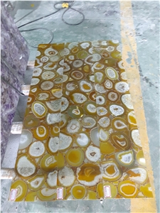 Backlit Yellow Agate Semiprecious Stone Tiles