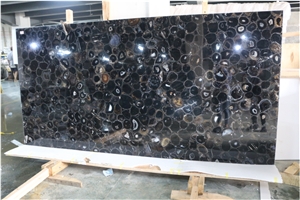 Black Agate Semiprecious Stone Slabs