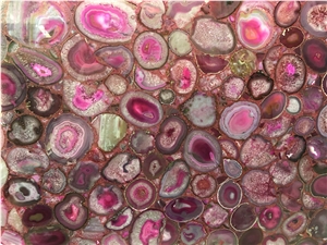 Backlit Rose Stone, Agate Stone Tiles