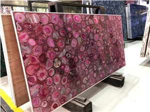 Backlit Rose Stone, Agate Stone Tiles