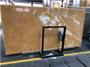 Bathroom Decoration Golden Orange Onyx Slabs