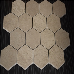 Crema Marfil Marble 3X3" Hexagonal Mosaic Tile