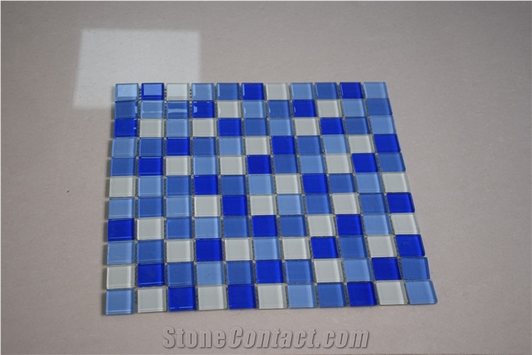 Blue and White Color Glass Mosaics for Sale