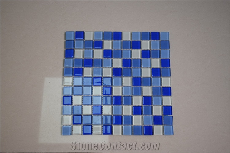 Blue and White Color Glass Mosaics for Sale