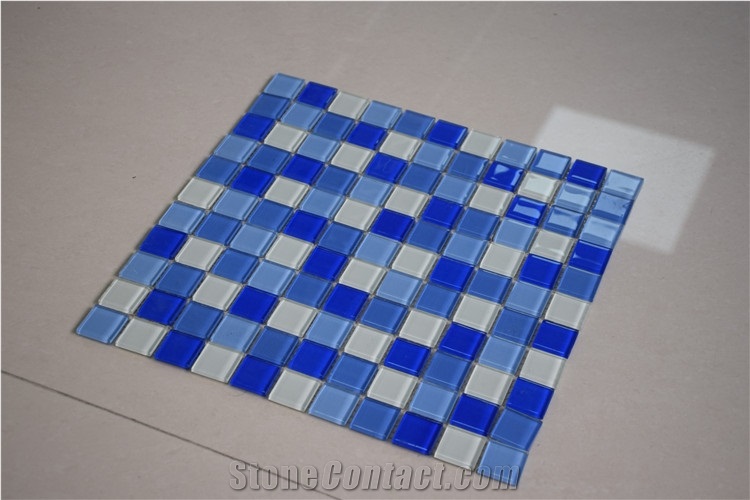 Blue and White Color Glass Mosaics for Sale